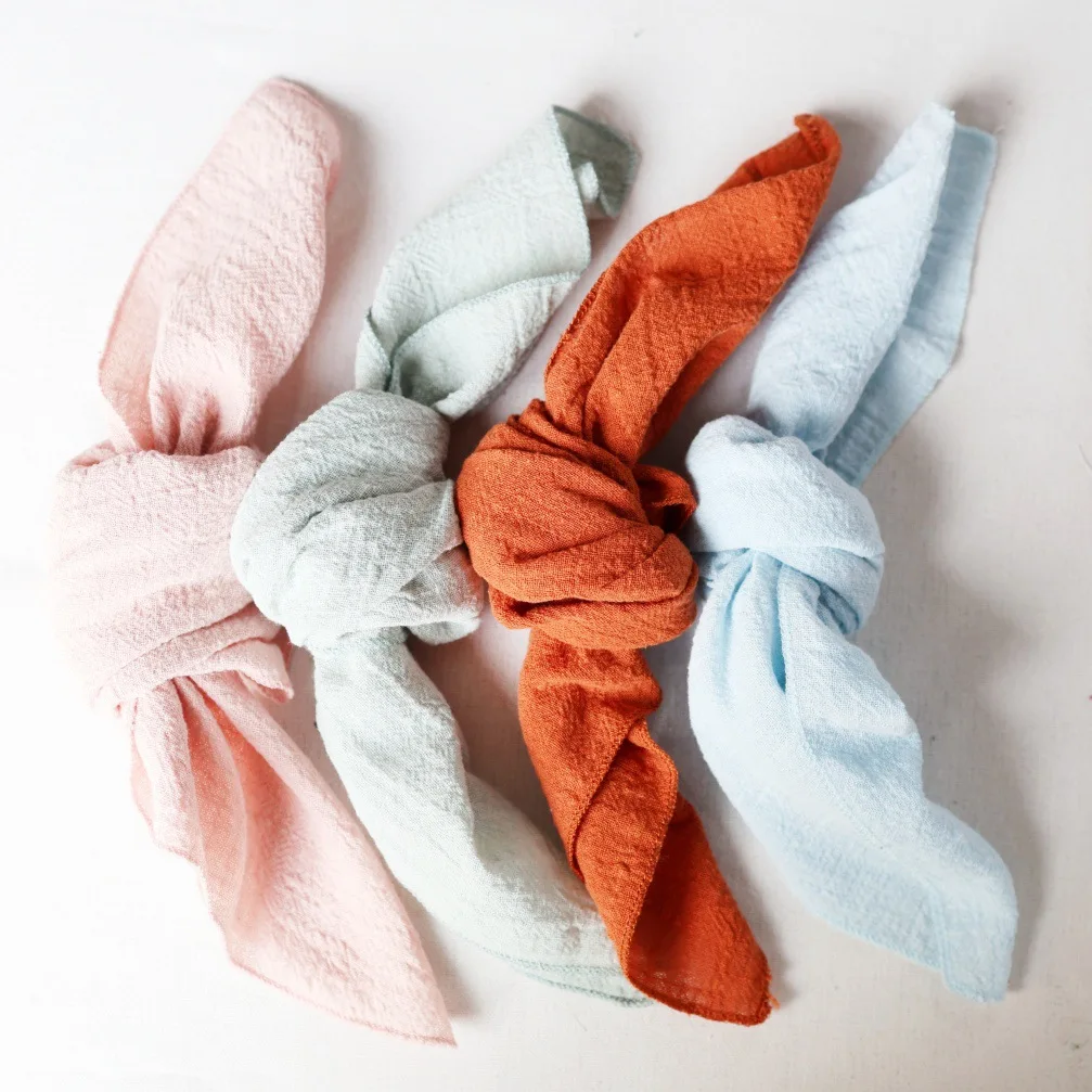 

10PCS Cotton 100% Napkin Cloth Pleated Edge Cloth Wedding Event Napkin Cloth Western-style Art Dining Table Decoration Tea Towel