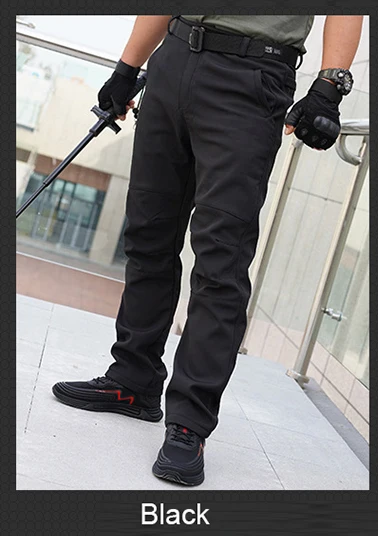 TRVLWEGO Pantalones de senderismo gruesos y cálidos de lana para hombre, pantalones de invierno a prueba de viento para exteriores, pantalones de senderismo, camping, esquí