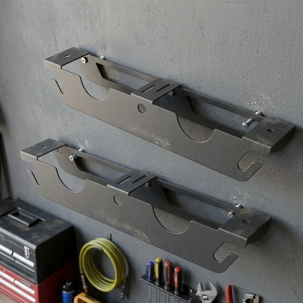 Two Angle Grinder Brackets for Wall Mounting Organizes Grinders and Accessories High Carbon Steel 40 x 6.5 x 6.8 cm