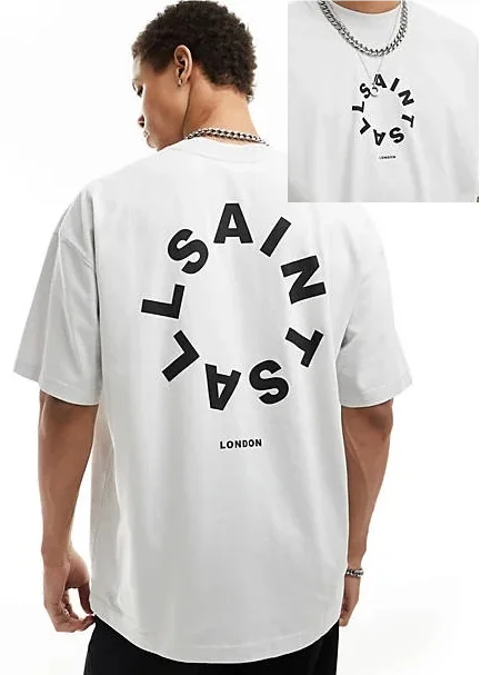 Fashion Luxury Brand ALL SAINTS T-Shirt Summer Loose Men's Cotton Alphabet Print Short Sleeve Couple All Sages Short Sleeve