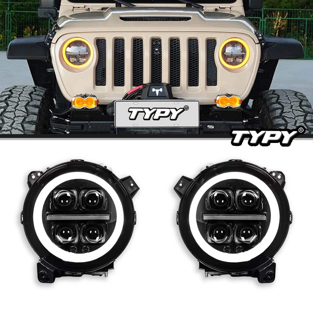 

Автомобильные фары TYPY для Jeep Wrangler JL, фары 2018-2024, светодиодные фары для проектора, дневные ходовые огни, автомобильные аксессуары