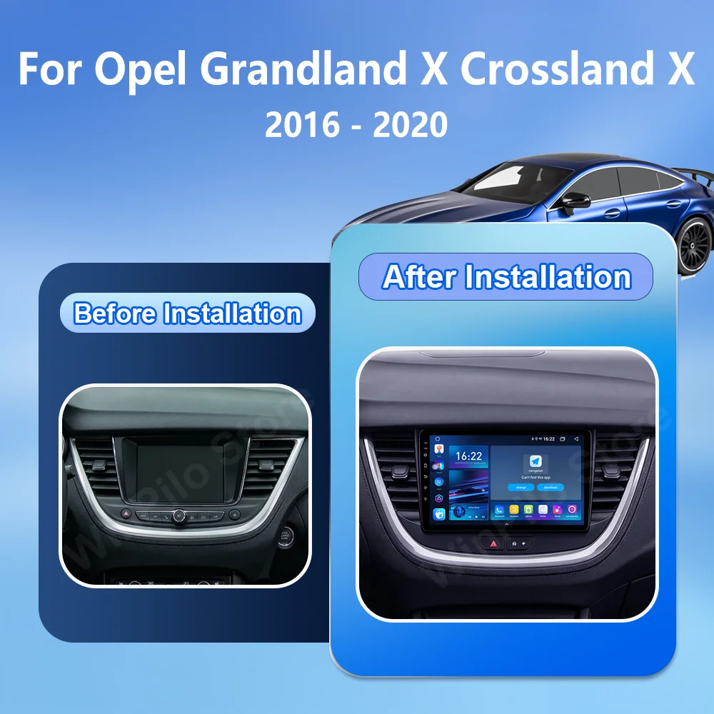 Android 16 Carpaly For Opel Grandland X Crossland X 2016-2020 Auto Multimedia Video Player Wireless Carplay Radio Bluetooth WiFi