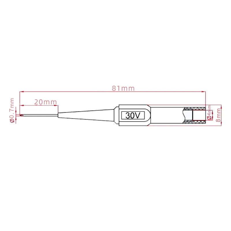 TPC161 Kit sonda posteriore di prova da 15 pezzi aghi di puntura con presa a Banana da 4mm punte da 0.7mm strumento di riparazione per auto