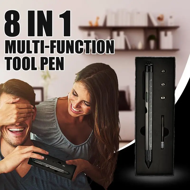 Multi Tool Pen For Men 8 In 1 Stocking Stuffers For Men Tools Gadgets For Men Cool Gadgets For Men Stocking Stuffers Ruler Pen