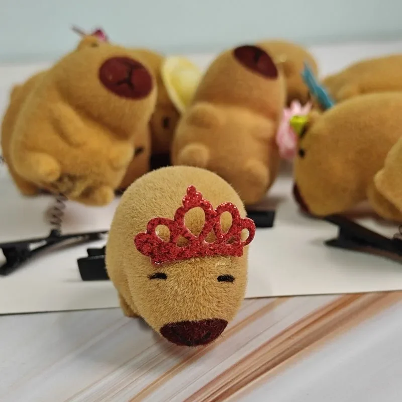 10-100 pçs kawaii laço pequeno 3d capivara hairpin primavera clipe duckbill clipe franja clipes laterais headwear acessórios para o cabelo