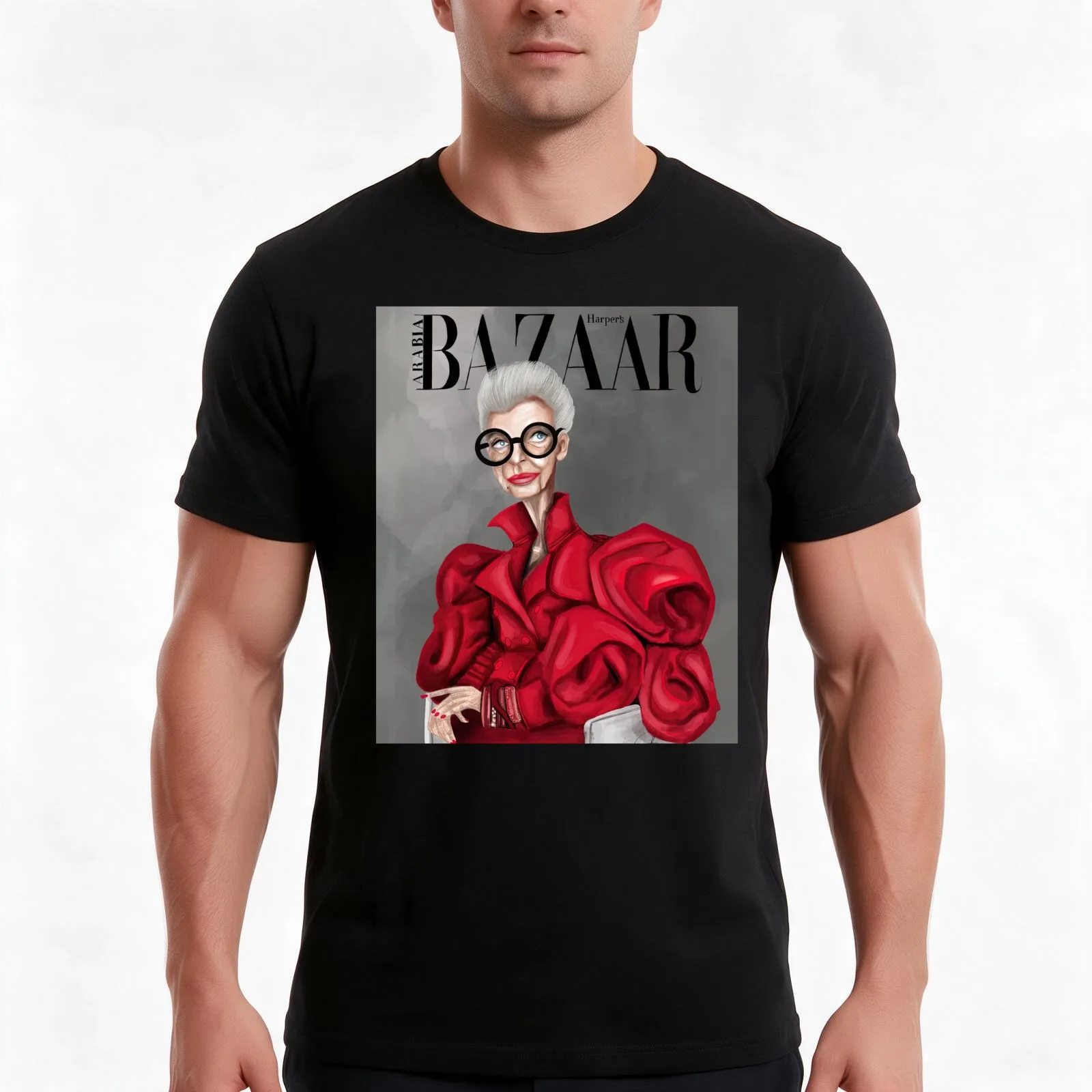 Iris Apfel is 100 - Magazine cover T-Shirt, Summer Casual Cotton Tee, Oversized Streetwear Tops, Vintage Graphic Print