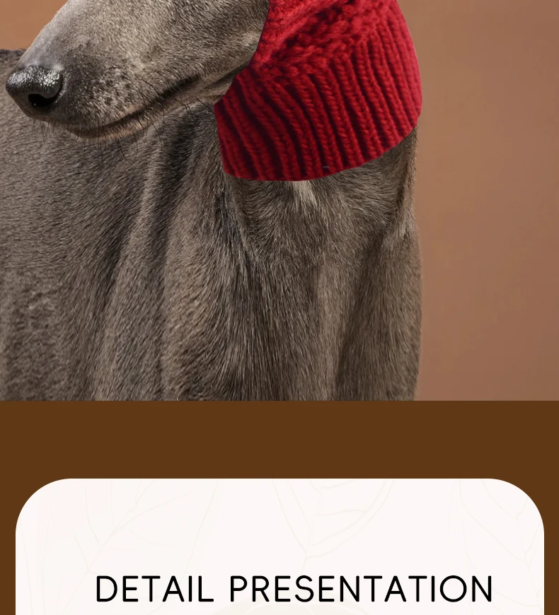 Weiche, dehnbare, gestrickte Hundemütze mit Bommel, winddichte, warme Winter-Hundekopfbedeckung, gemütliche Haustiermütze für Spaziergänge im Freien. – Detail 7