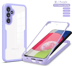 360 Full Body Double Phone Case For Samsung Galaxy A16 A26 A36 A56 A15 A25 A35 A55 5G A14 A24 A34 A54 Clear Front Screen Cover