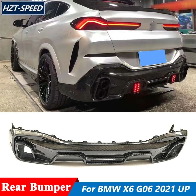 L Style Carbon Fiber Material Rear Bumper Diffuser Lip For BMW X6 G06 2021 Up