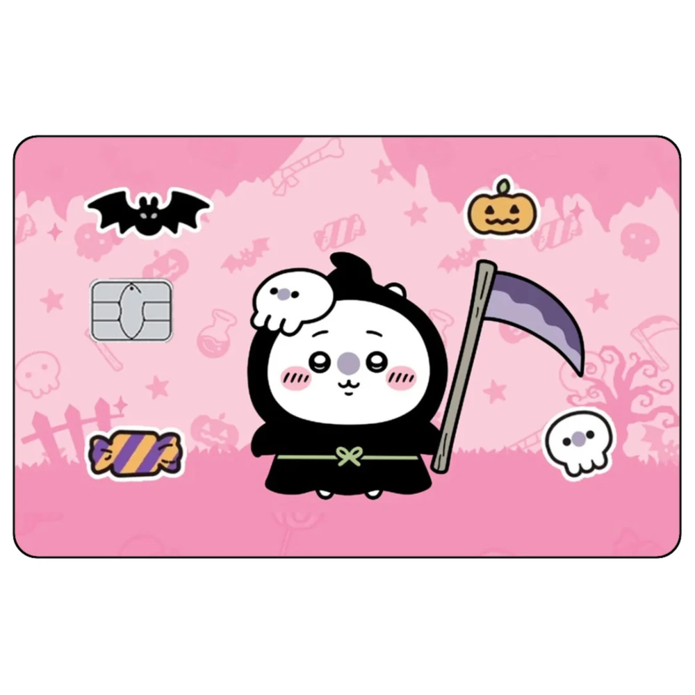 ملصق كارتوني لطيف لبطاقة الائتمان Hachiware ملصق Usagi غير لامع لـ VISA JCB وبطاقة Mastercard تزيين مقاومة للخدش