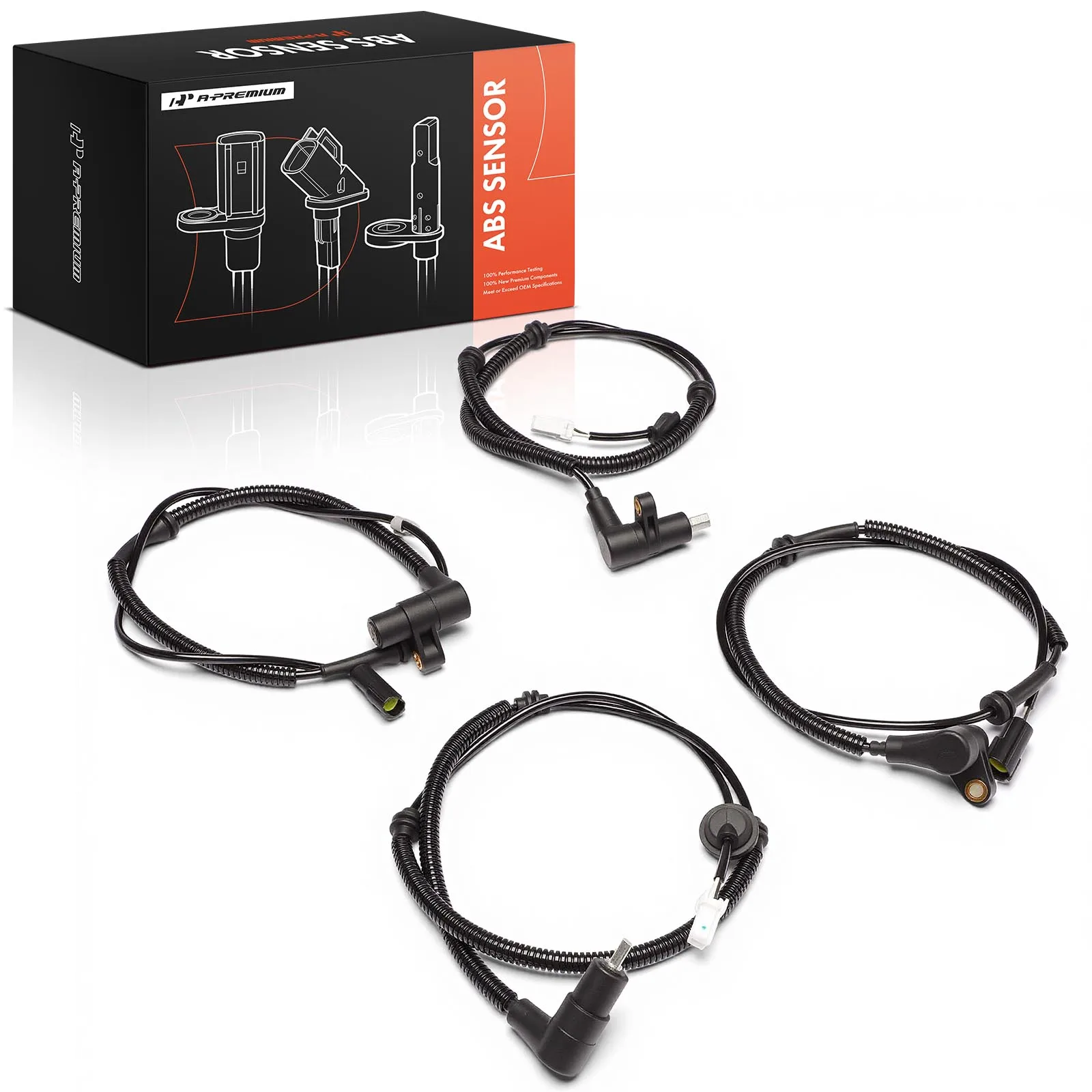 A-Premium 4Pcs Front & Rear Side(Driver & Passenger Side) ABS Wheel Speed Sensor for Kia Rio 2001