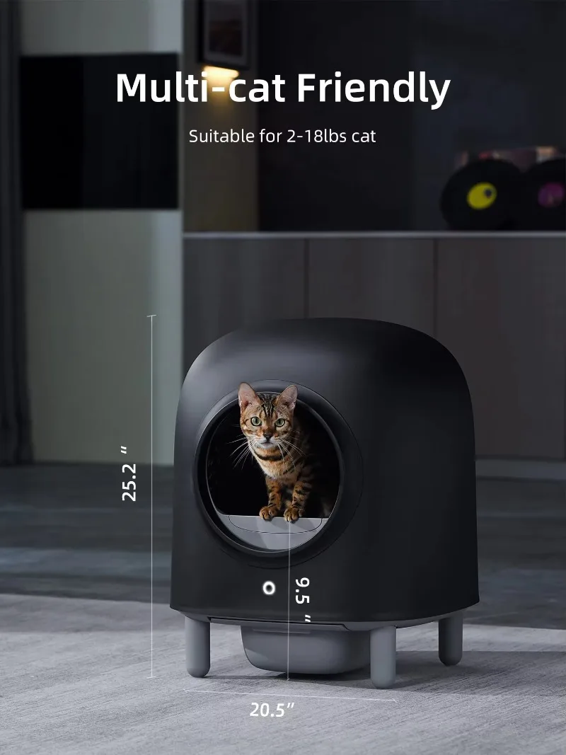 Wholesale Electric Smart Home Self Clean Black Cat Litter Box Toilet For Small Cats