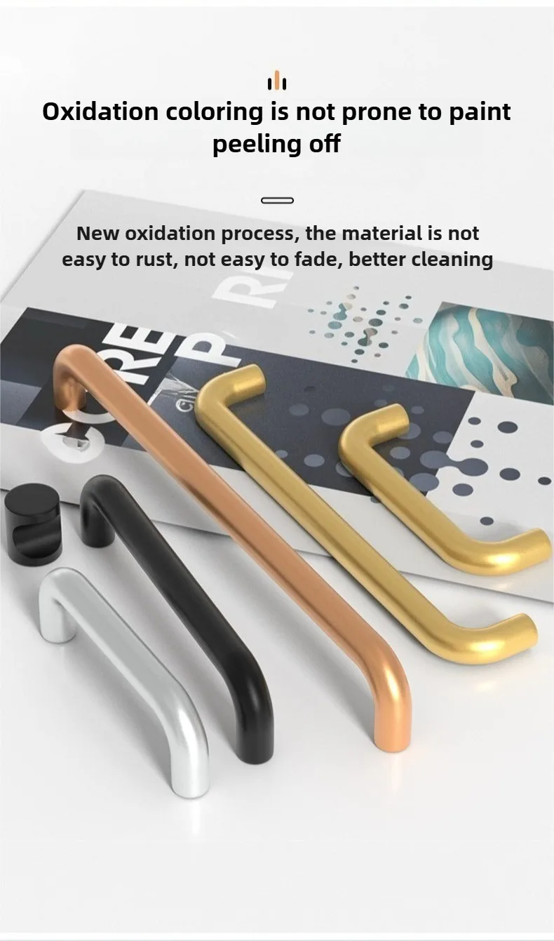 Moderne minimalistische Griffe für Schränke, Kommoden, Schranktürgriffe aus massiver Aluminiumlegierung, Schrankgriffe für Schubladen, Küchenmöbelbeschläge – Detail 6