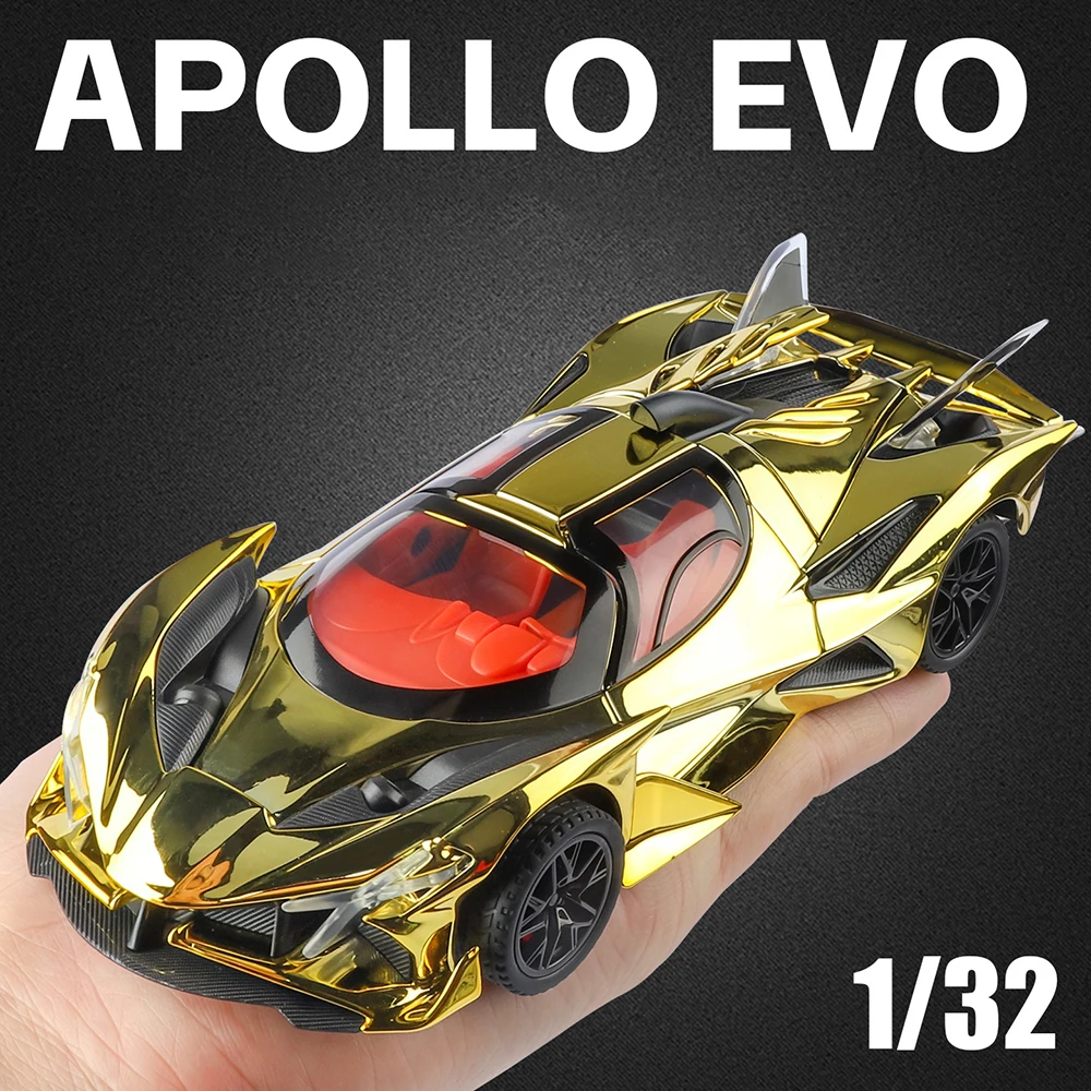 1:32 Apollo EVO Hellcat Miniature Sportscar Diecast Alloy Models Toys Front Wheel Steering Shock Absoraption Cars Collect Gifts