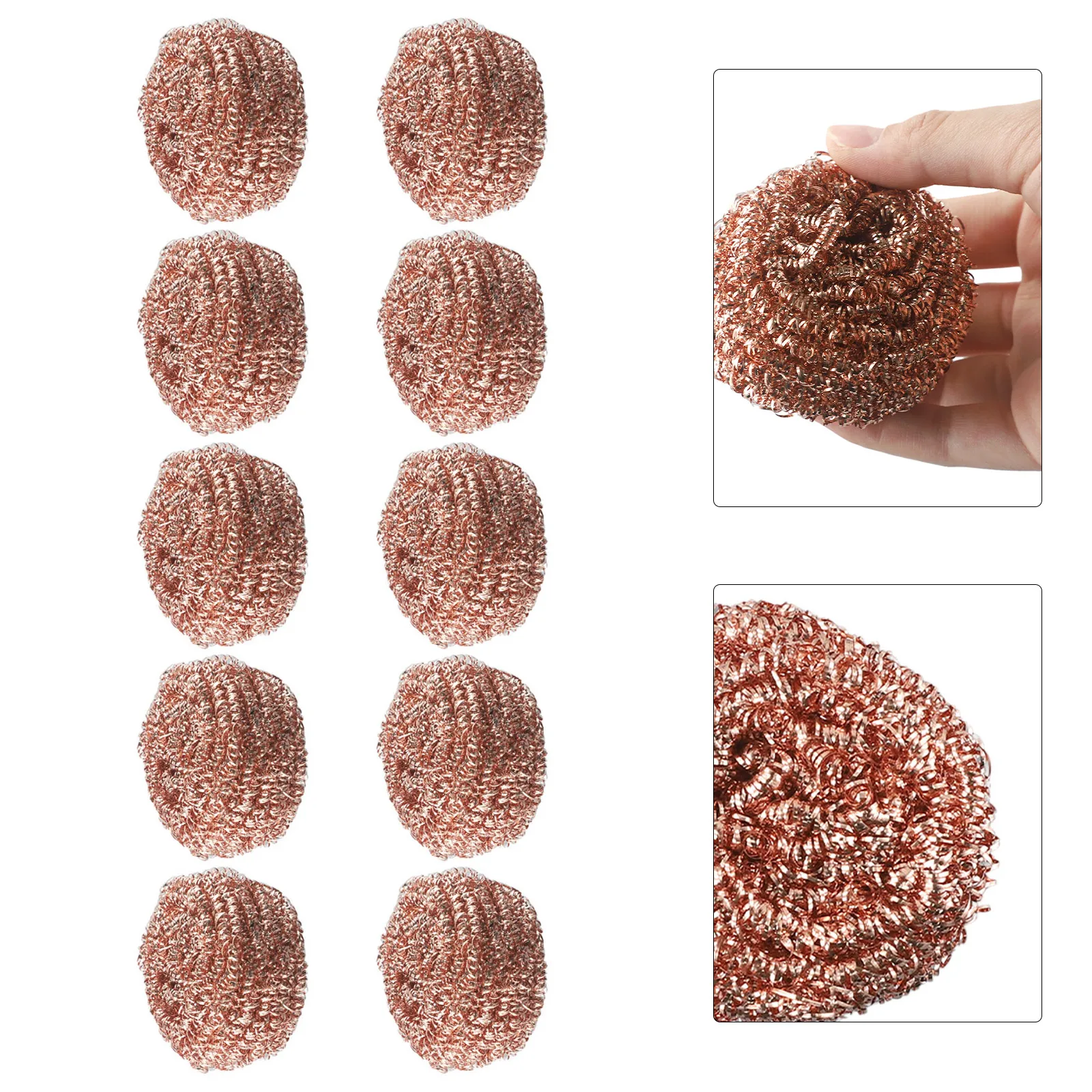 

10PCS Soldering Iron Tip Cleaning Ball Copper Wire Sponge Ball Cleaner Slag Remover Tool Plated Iron Wire Coated Scourers