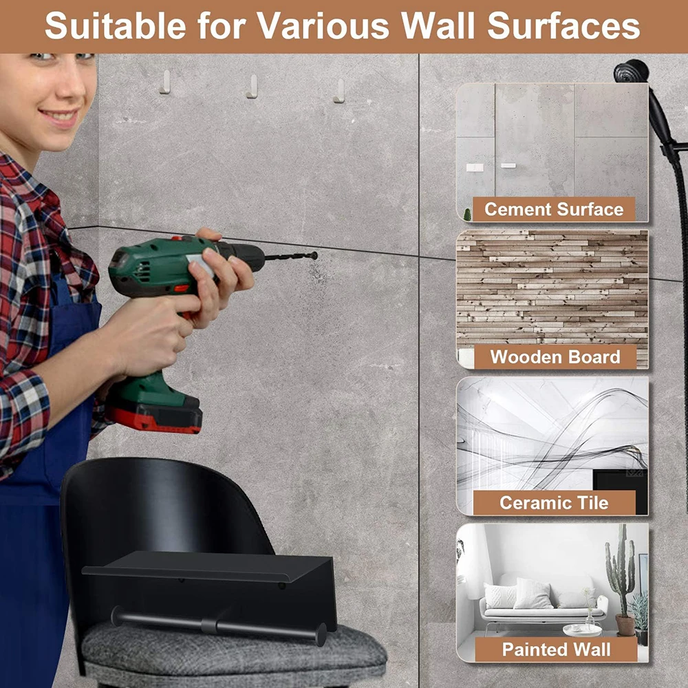 حامل ورق تواليت مزدوج مزدوج كبير حامل مناديل من الفولاذ المقاوم للصدأ مع حامل جداري للهاتف لحمام الحمام