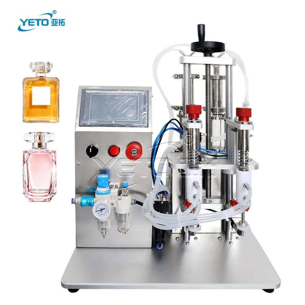 YETO 30ml 50ml 100ml Electric Two Nozzles Semi-Automatic Perfume Filling Machine Plastic Bottles Liquid Filler Fragrance Serum