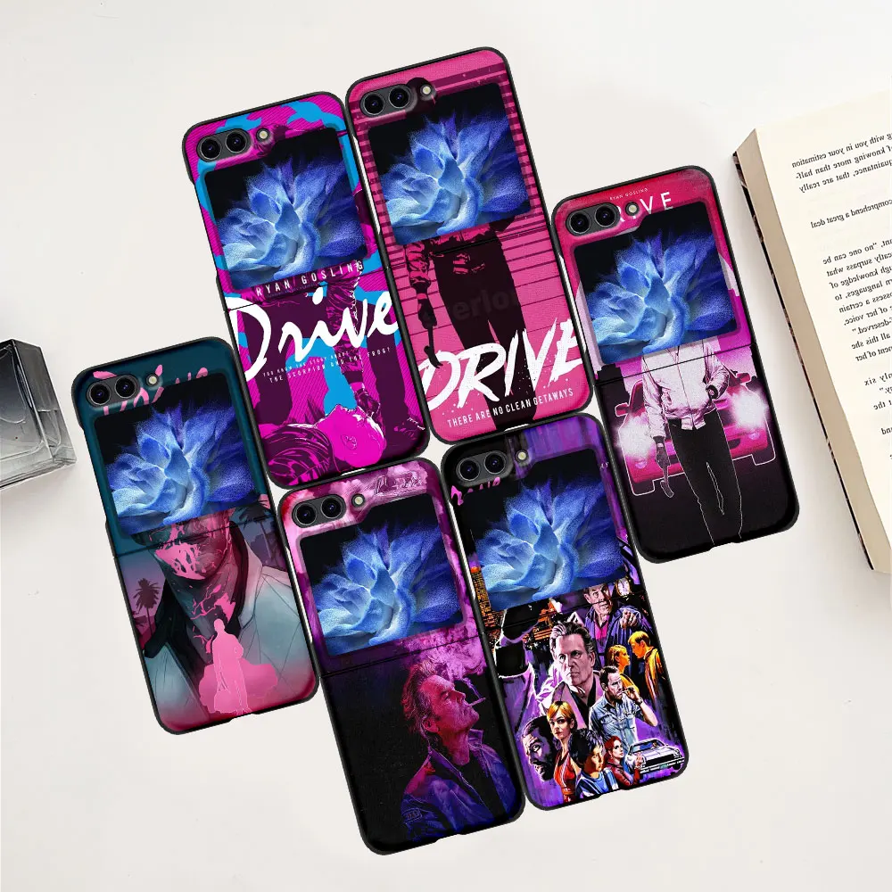 Movie Drive Ryan Gosling Art Case for Samsung Galaxy Z Flip5 Black Hard Cover Z Flip 5 Mobile Phone Shell Zflip5 PC Back Funda