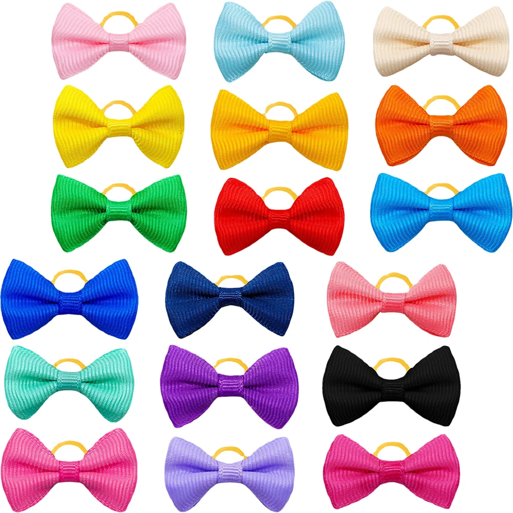 50 Pcs Pet Head Flower Girl Dog Accessories Bows for Hair Ribbons Puppy Small Dogs Christmas