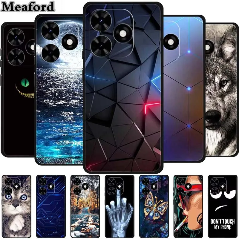 Case For Tecno Spark Go 2024 Animals Painted TPU Silicone Soft Phone Cover for Spark Go2024 BG6 Protector Wolf Shockproof Para