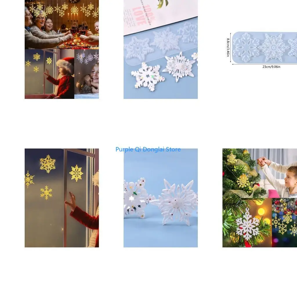 L21E Snowflake Listing Silicone Mold is Used for Resin Casting Jewelry Making