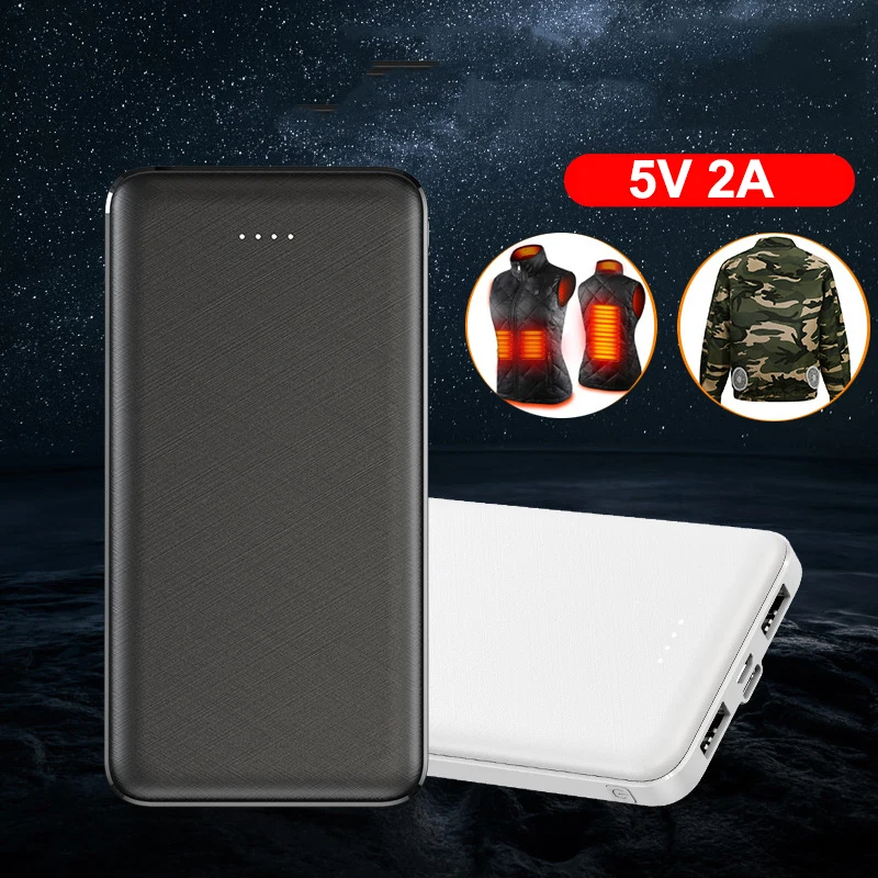 

5V 2A Power Bank 20000mAh for Heated Vest Jacket Air Conditioning Clothing External Battery Power Bank for Xiaomi iPhone Charger