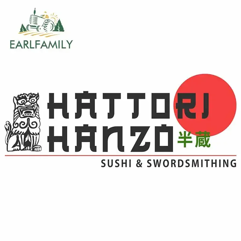 

EARLFAMILY 13cm x 5.5cm Hattori Hanzo Vinyl Car Sticker Japan Sushi Swordsmithing Car Slap Decal JDM Waterproof Car Accessories