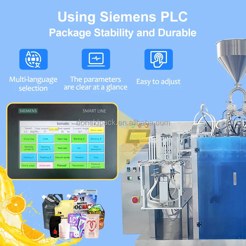Automatic Rotary Doypack Filling Machines for Liquid Food Juice Milk Sauce Packaging