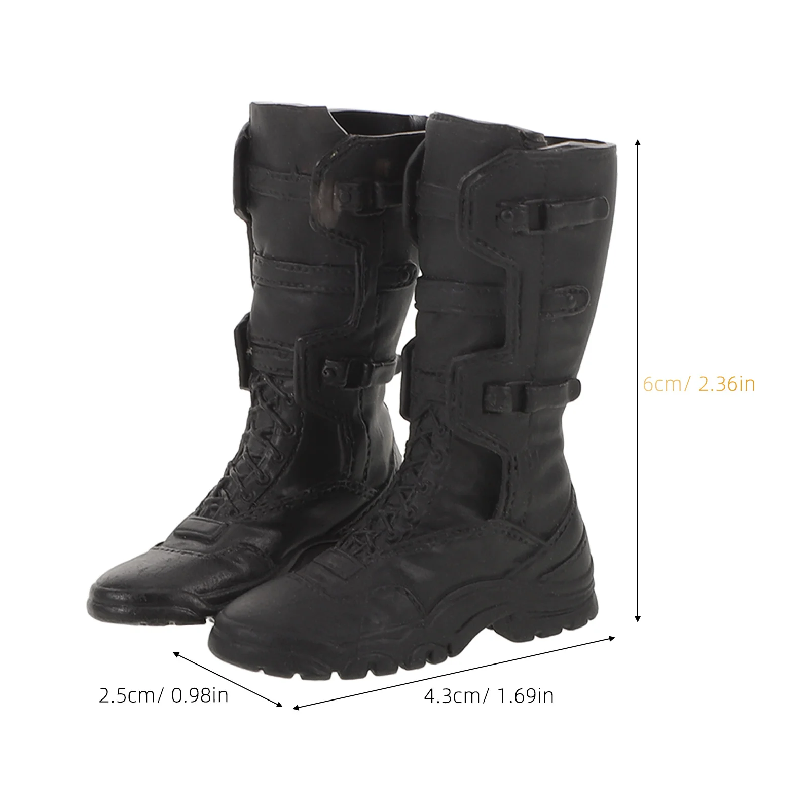 1 paio di stivali da soldato neri in scala 1/6, scarpe per action figure con inserto diretto, calzature militari in miniatura resistenti per uomo