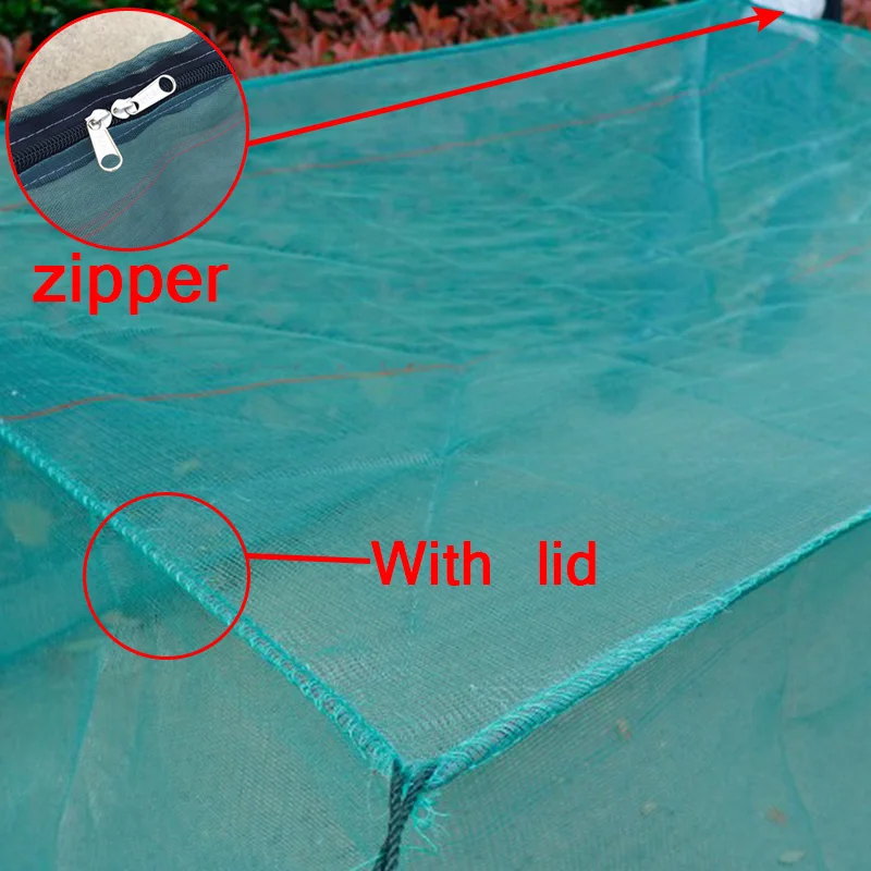

Customizable 10Mesh Aquaculture Net Cage with Zipper Crab Lobster Anti-escape Breeding Net Fish Fry Hatching Net Cage