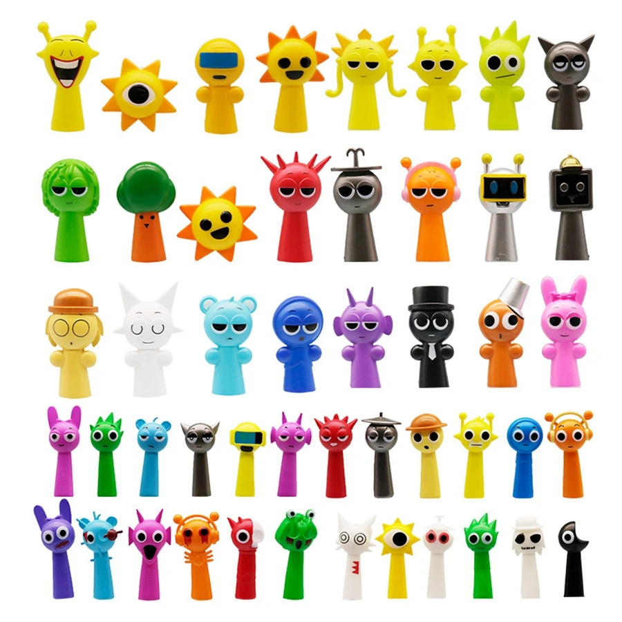 7cm Sprunki Anime Game Figure Drum Set Horror Game Peripheral Figurine Pen Cap Decoration Collection Model Toys for Kids Gifts