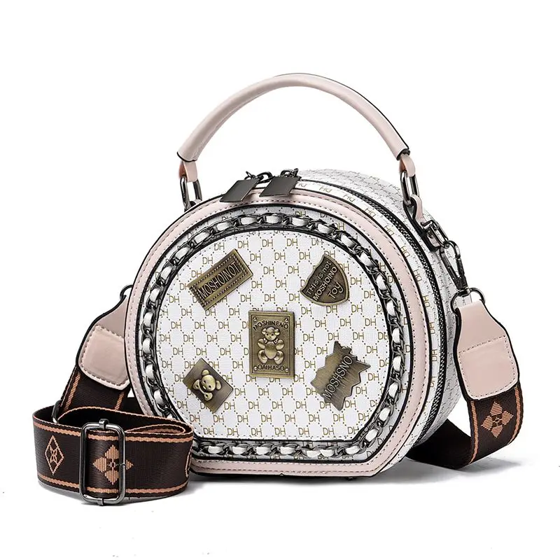 

Премиальная текстурированная сумка для женщин, весна-осень, новая корейская версия, модная маленькая круглая сумка, универсальная сумка через плечо/мессенджер.