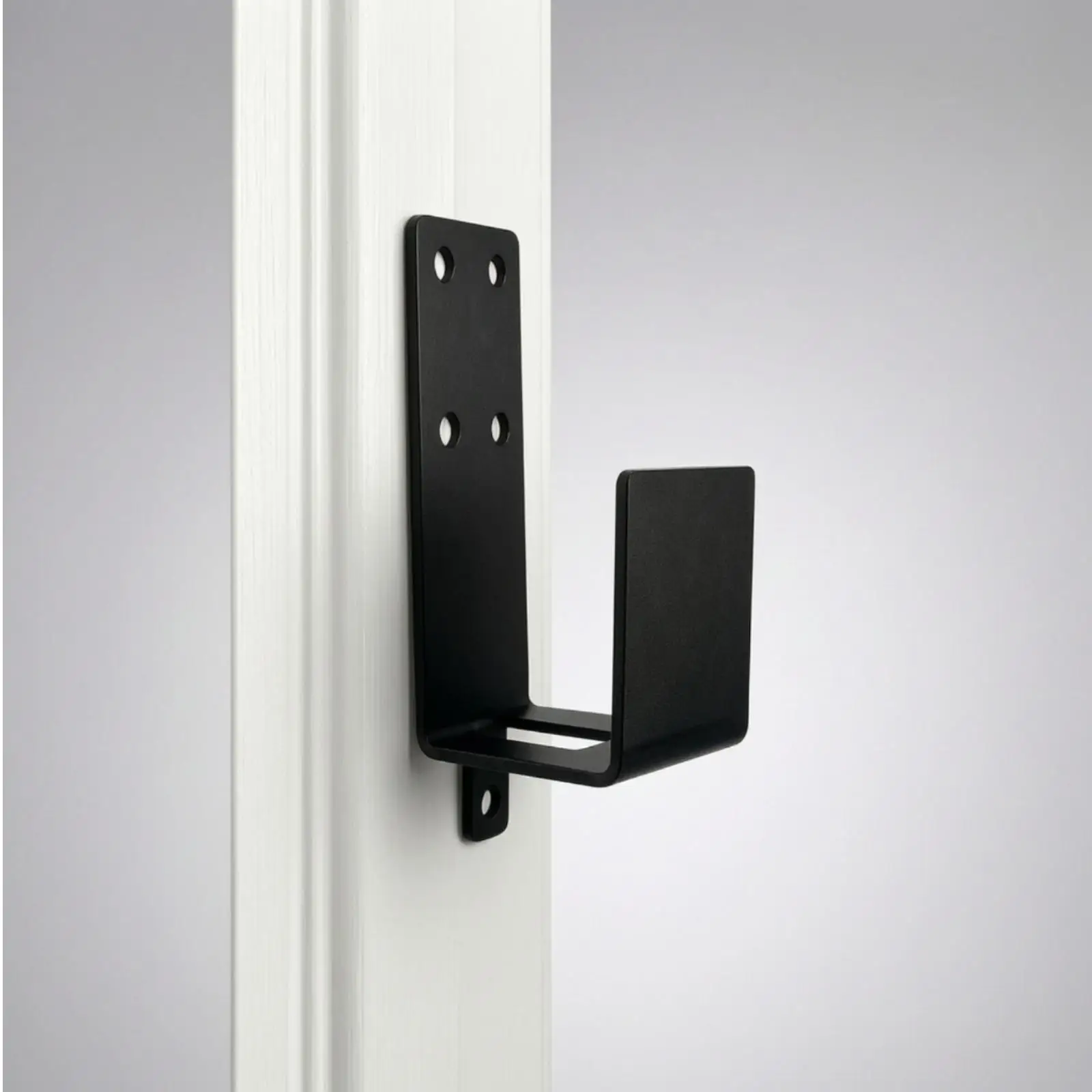 Door Barrier Bracket Carbon Steel U Bracket Flat Mounting Plate Multi Hole Design for Home Improvement and Door Frame Support