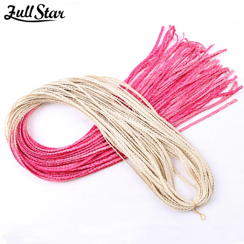 Full Star 28 Inch Synthetic Zizi Braids Crochet Box Braid Hair Bundles Hair Extensions For Women Purple Balck Red Pink Braiding