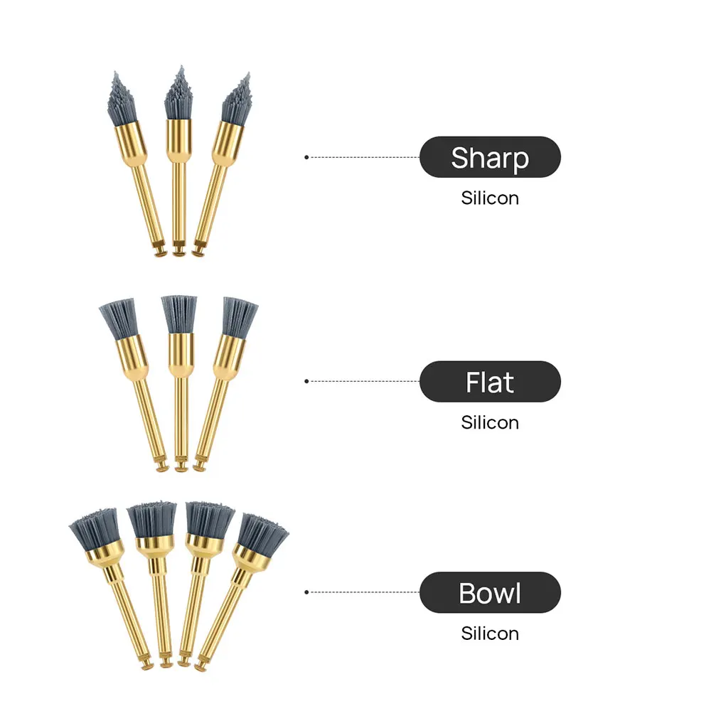10pcs Dental Polishing Brush Aluminium Oxide/Silicon Carbide Polishing Prophy Brushes For Contra Angle Handpiece image 5