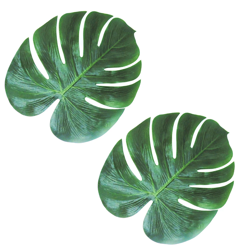 

2 pcs Artificial Plant Leaves Lifelike Fake Turtle Home Store Party Decoration Flower Arrangement Accessories Realistic
