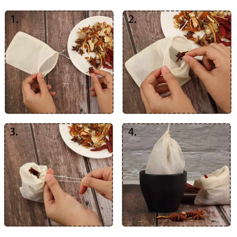 10/50/100pcs 60x80/80x100/50x200/200x250/250x300/300x400mmCotton Muslin Drawstring Reusable Bags Packing Bath Soap Herbs Tea