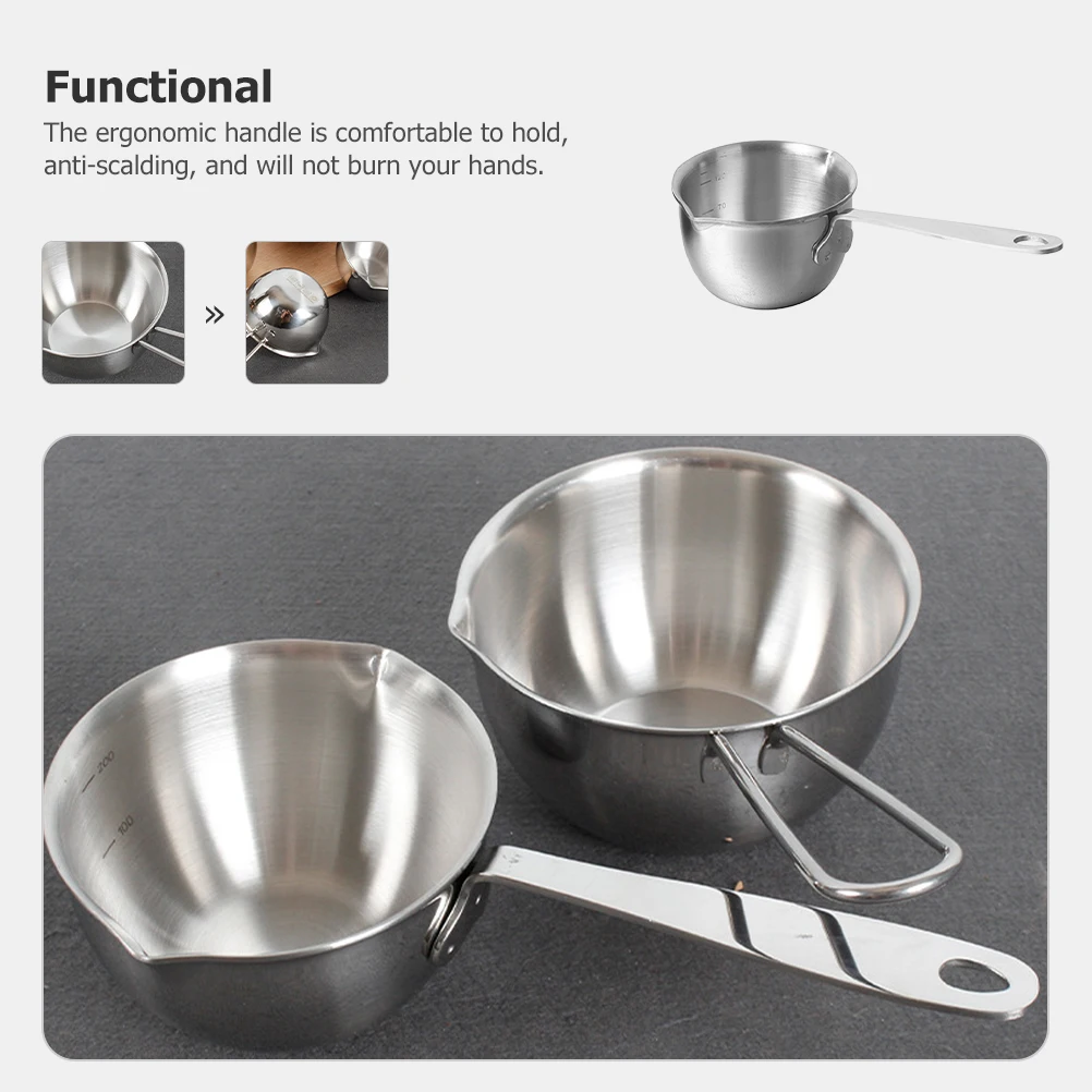 

Stainless Steel Sauce Pan Small Cooking Pot With Scale Non Stick Mini Pan For Kitchen Korean Noodle Ramen Pasta Stovetop 120Ml