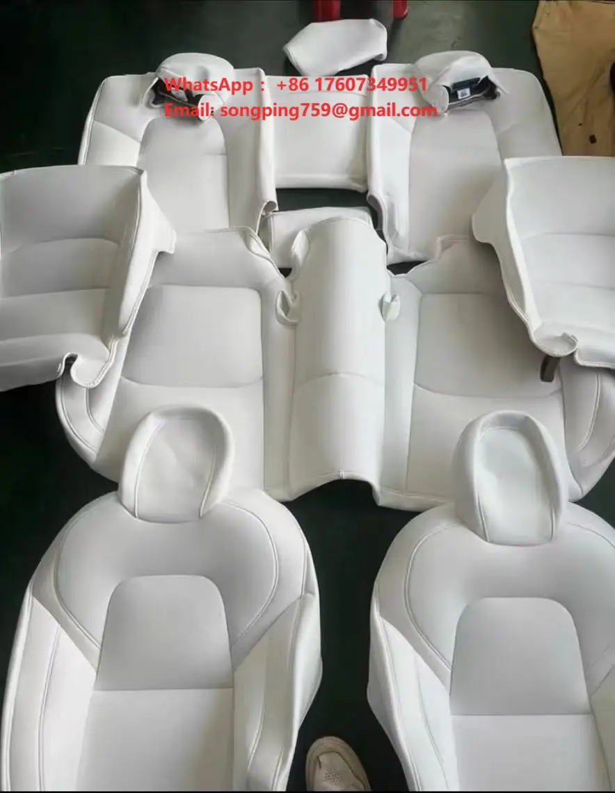 for Tesla Model 3/YL/S Seat Cushions and Seat Covers Replacement PU Material 5-Piece Set