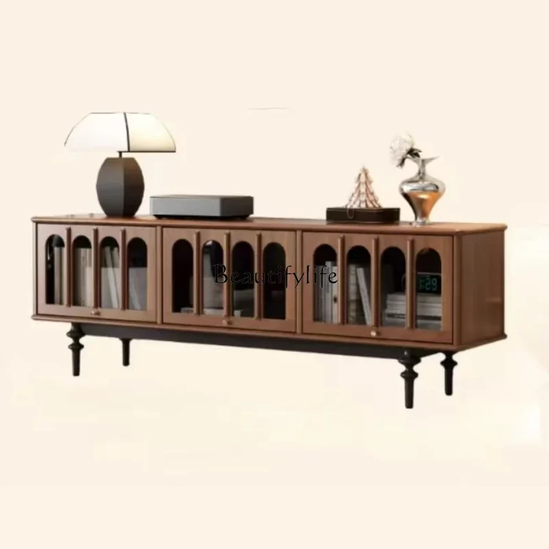 

XX39American retro solid wood TV cabinet coffee table combination living room French ash wood small apartment