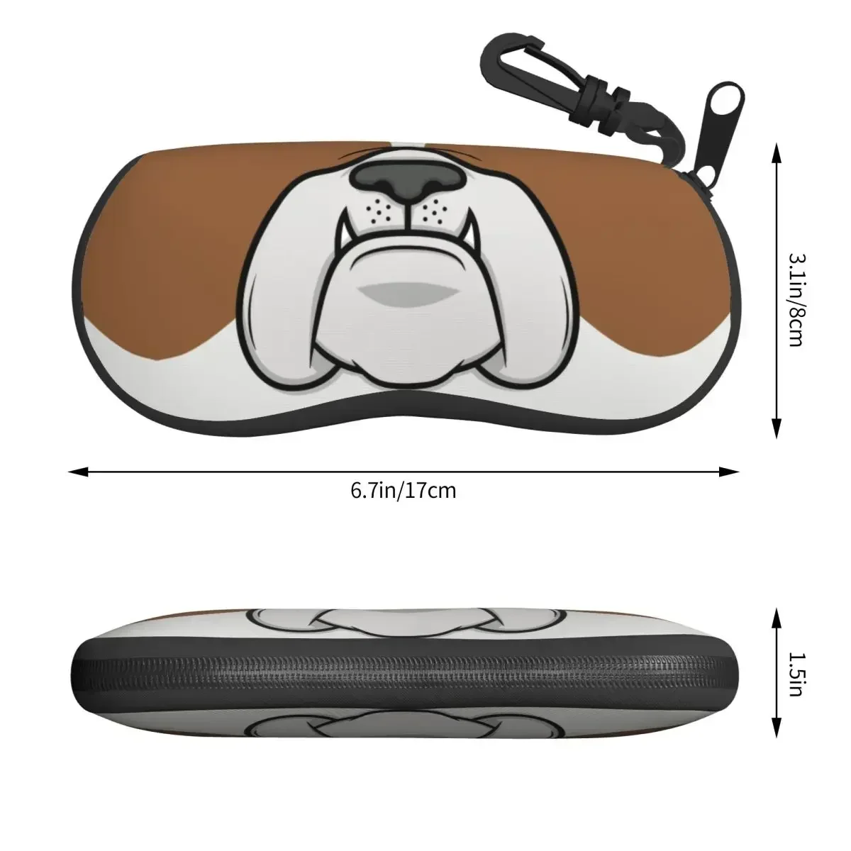 Custom British English Bulldog Dog Face Nose Shell Glasses Case Unisex Travel Frenchies Eyeglasses Case Sunglasses Protector Box