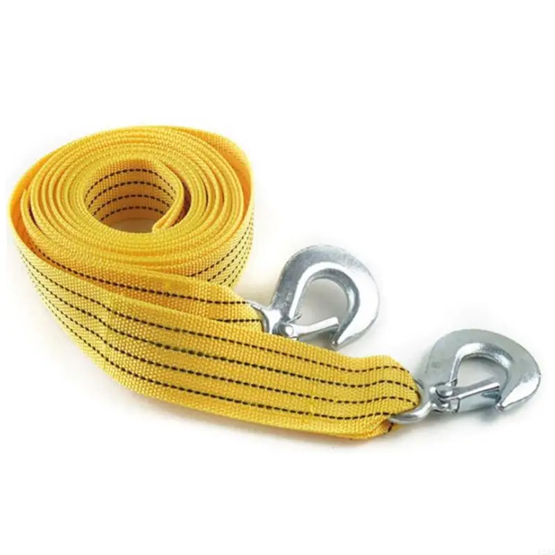 U2JA 3 Tons Car Auto Tow Cable Towing Strap Rope With Hooks Emergency Heavy Duty for