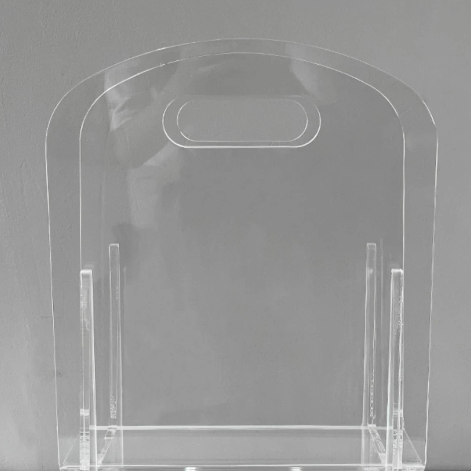 Acrylic Magazine Rack Transparent Magazine Rack Tabletop Display Stand Arched Back Book Stand Slanted Front