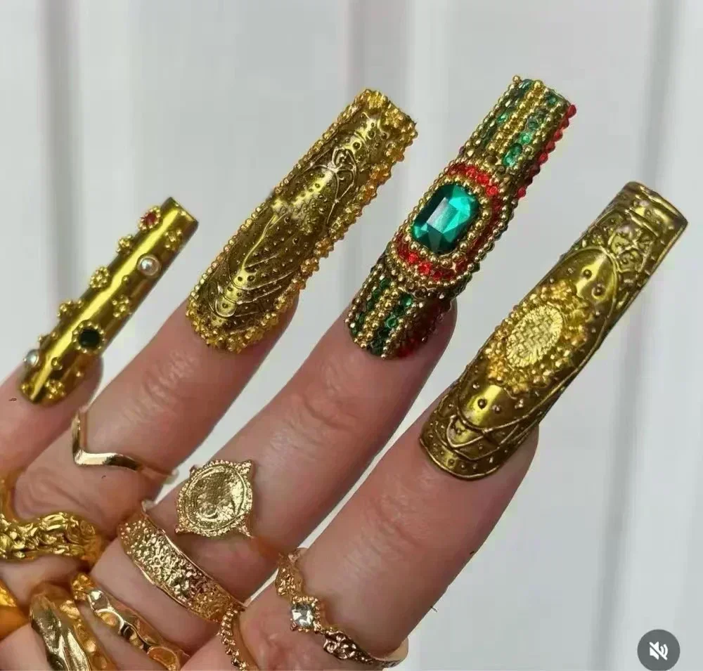 10 قطعة اليدوية الراقية Vip مخصص اضغط على الأظافر وهمية طويلة نعش الاكريليك الأظافر وهمية الكرتون القوطية الفرنسية مسمار الطرف ملصق #1