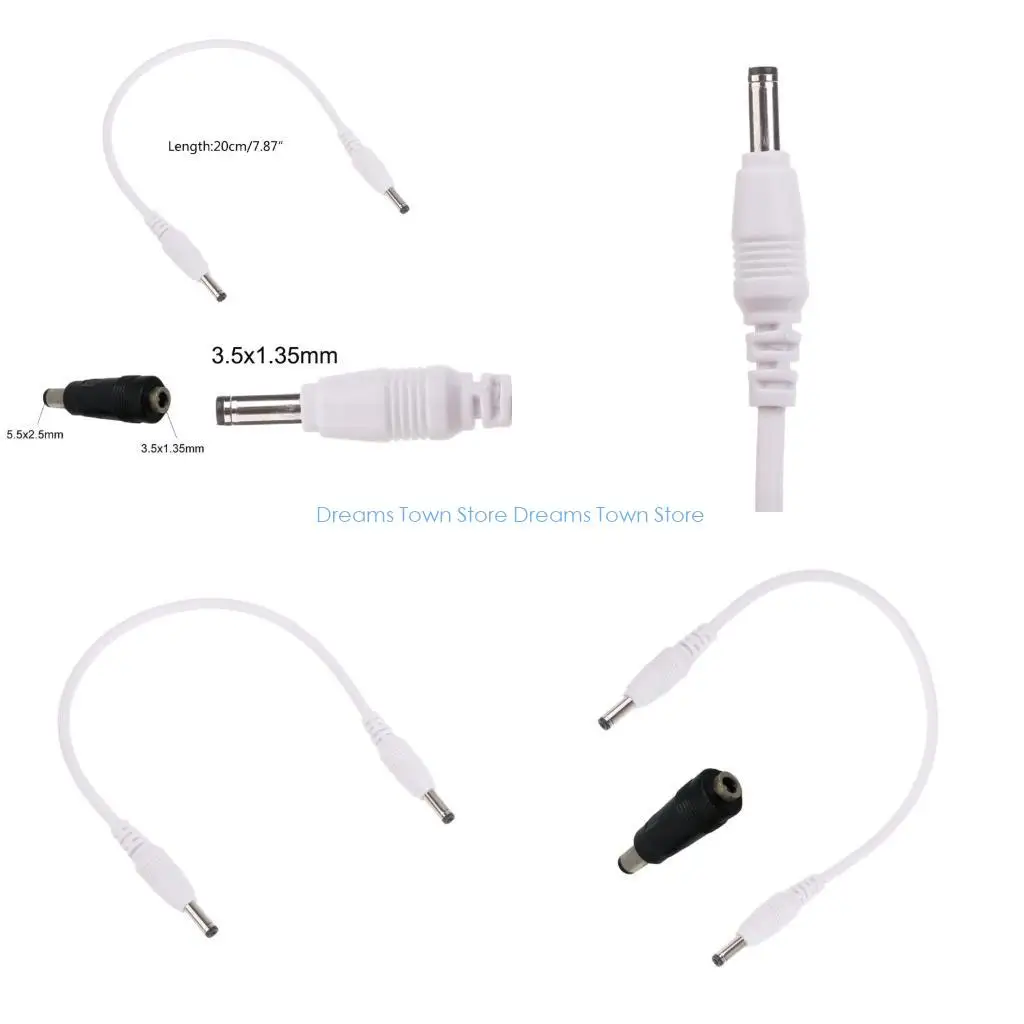 HX6A Flexible 3.5x1.35mm DCPower Extension Cable 5.5x2.5mm Adapter for 1V-36V Electronic Devices 20cm/7.87in Long Cord