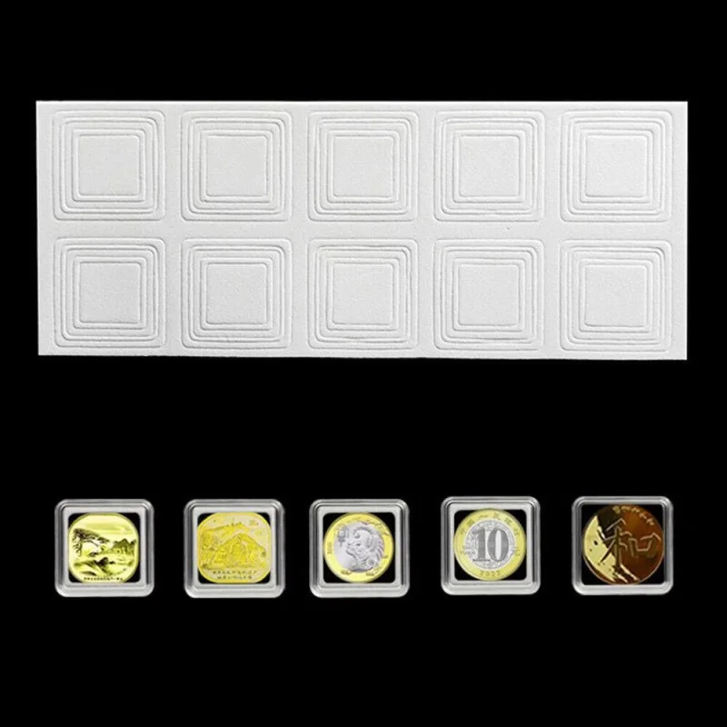 40 Pcs Commemorative Coin Square Hard Plastic Capsules Holder