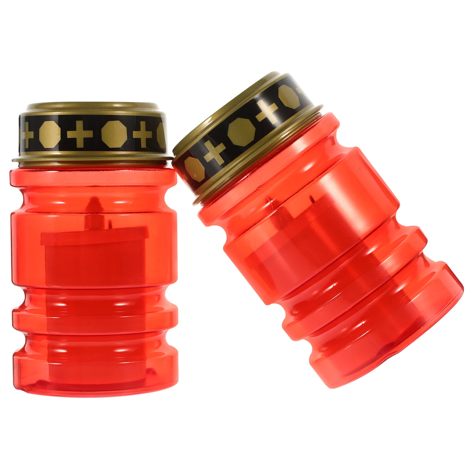 

2pcs Sun Light Lamp Lamp Flameless Plastic Cemetery Lanterns Powered Warm Light Led Centerpiece Decor