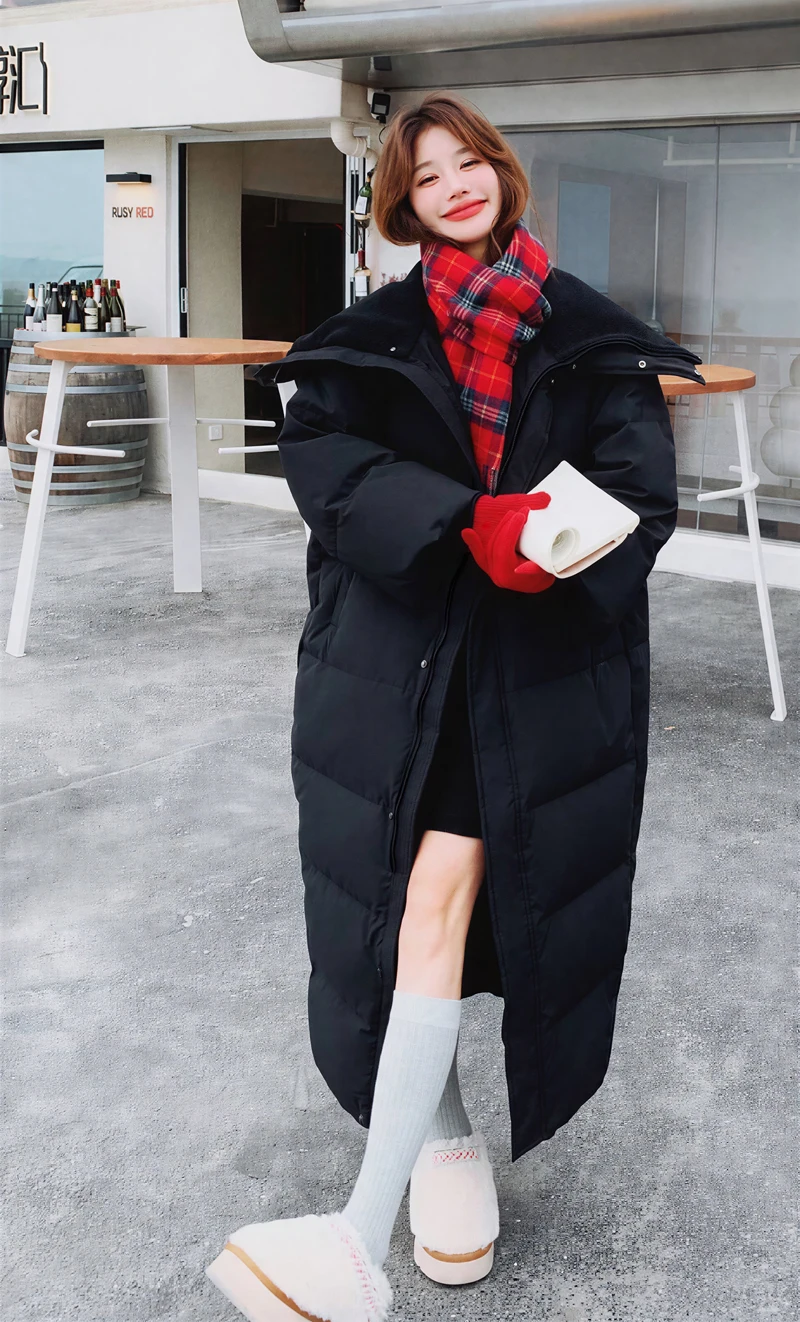 Parkas Womens Y2K Fall Woolen Single-Breasted Trimming Turndown Collar Pleated Maxi Layered Uniform Retro Timeless Graceful 2025