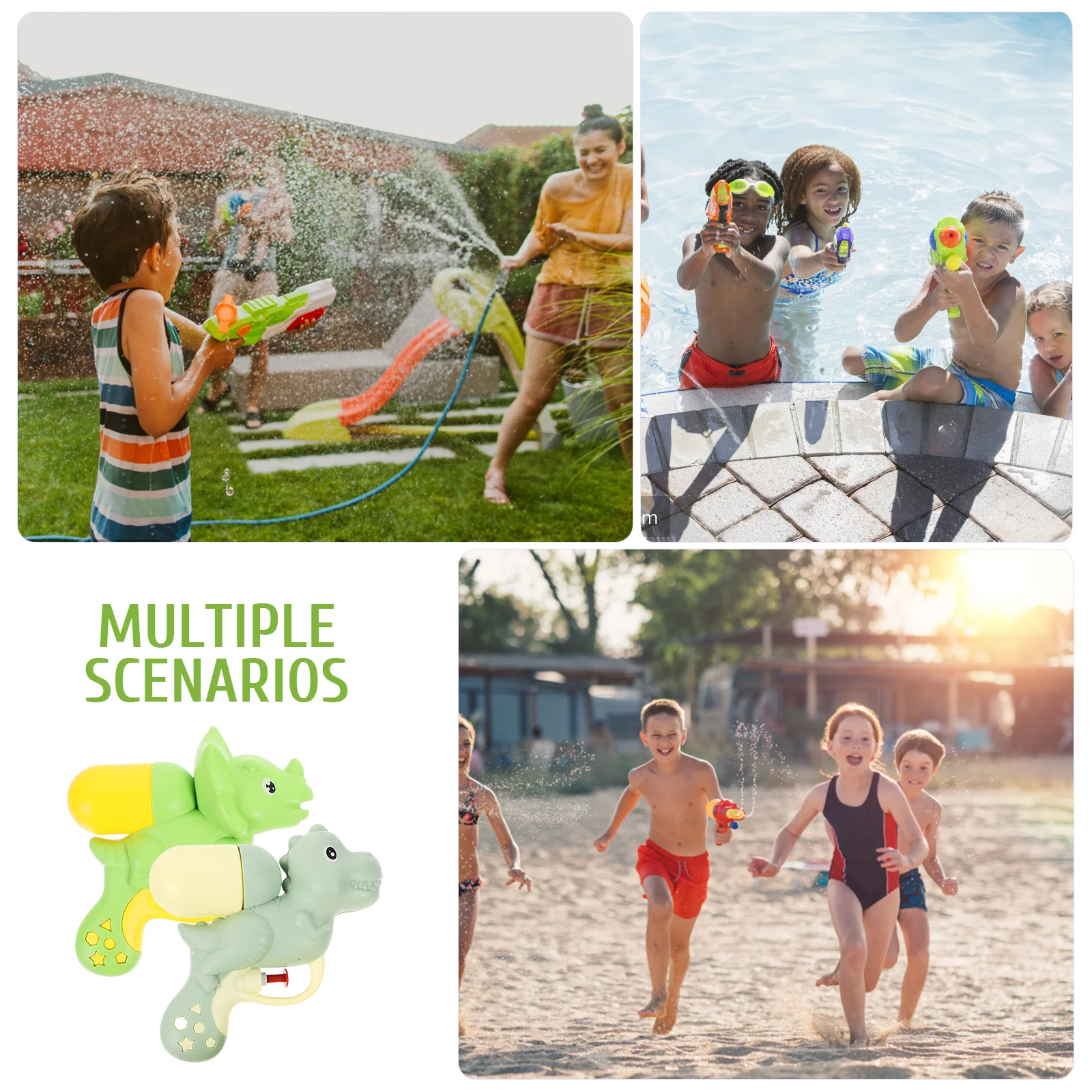

4 Pcs Beach Cartoon Water Gun Toddler Fight Toys Plastic for Kids