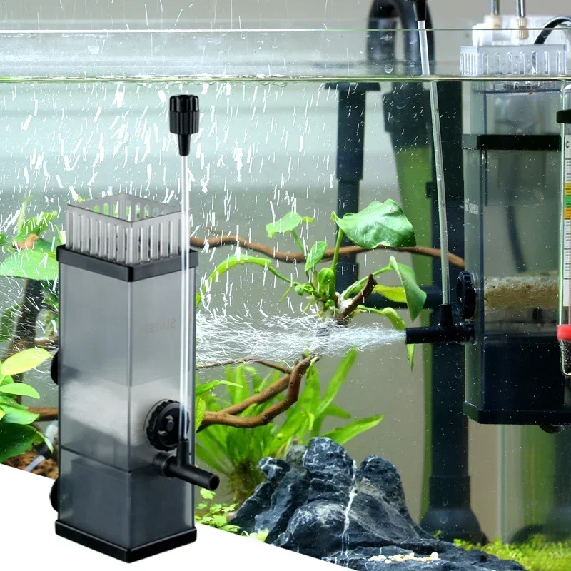 Aquarium Filter Surface Skimmer Oil Film Remover Fish Tank Water Air Oxygen Adjustable Water Pump Oxygenation Pump Filter Sponge